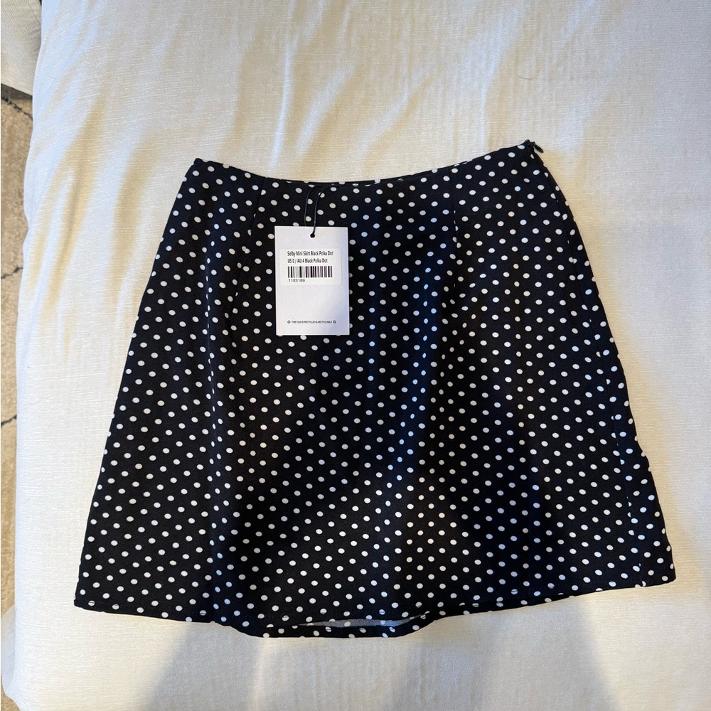 Princess Polly Black and White Polka Dot Mini Skirt